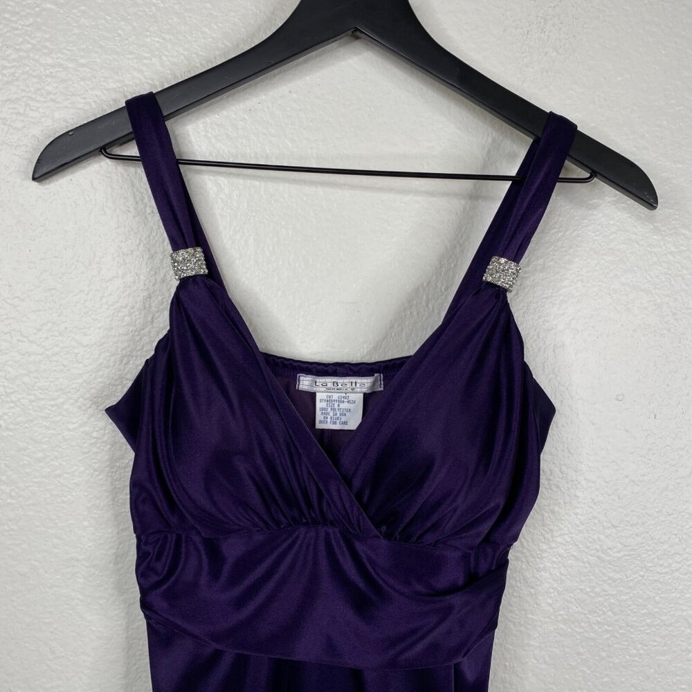 La Belle Dress Babydoll Satin Asymmetrical Women's Purple Sz M Vamp Whimsigoth - Picture 4 of 12